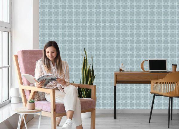 Behang Geometrisch Patroon In Retrostijl - Afbeelding 7