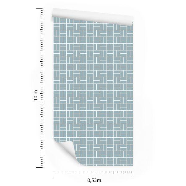 Behang Geometrisch Patroon In Retrostijl - Afbeelding 8
