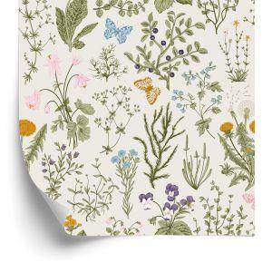 Behang Wilde Bloemen Met Bessen