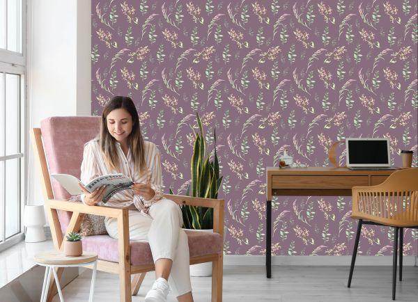 Behang Geschilderde Wilde Bloemen - Afbeelding 7