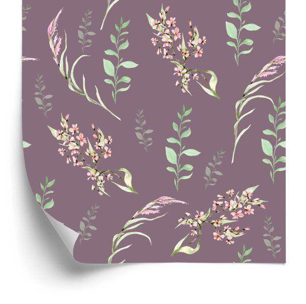 Behang Geschilderde Wilde Bloemen