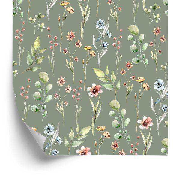 Behang Lentebloemen, Bladeren, 3D, Voor In De Woonkamer