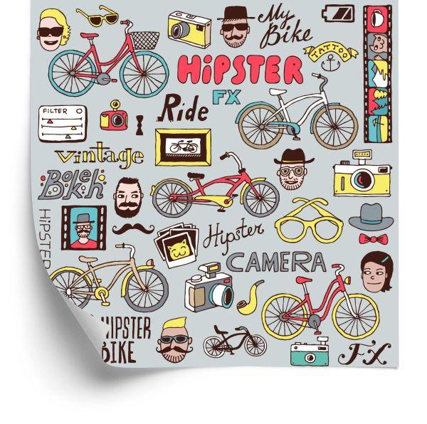 Behang Hipster-Collage