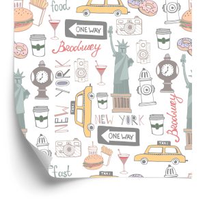 Behang New Yorkse Symbolen