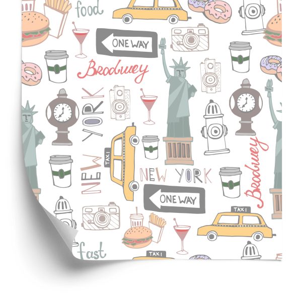 Behang New Yorkse Symbolen