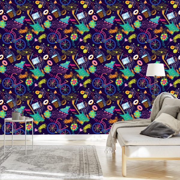 Behang Kleurrijke Jeugdcollage - Afbeelding 3