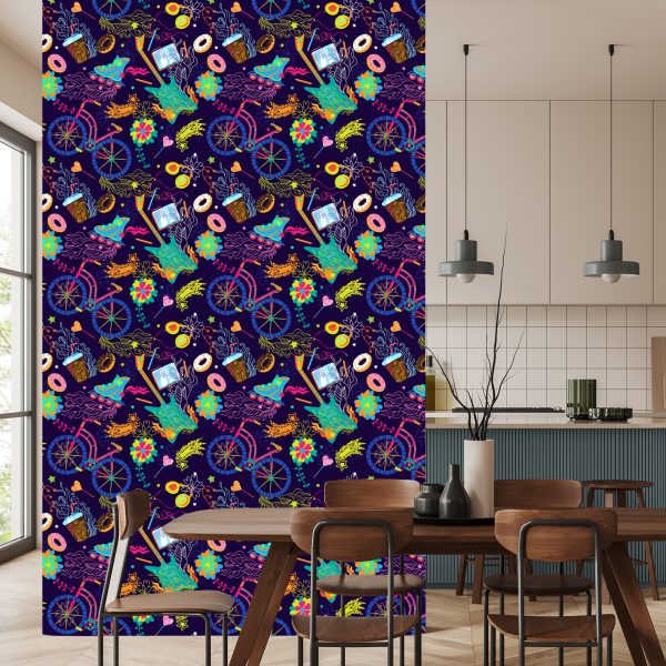 Behang Kleurrijke Jeugdcollage - Afbeelding 4