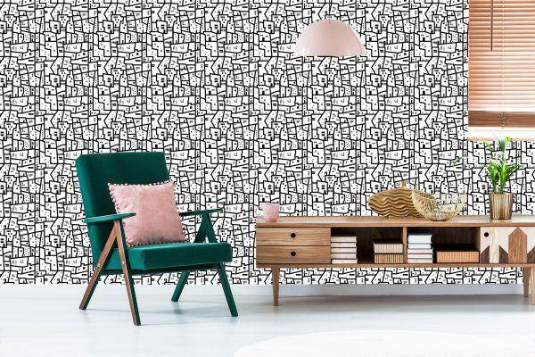 Behang Minimalistisch Stedelijk Patroon - Afbeelding 6