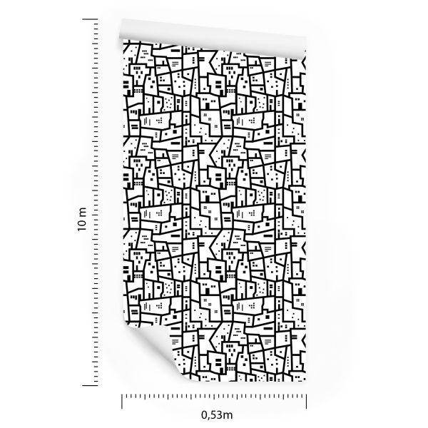 Behang Minimalistisch Stedelijk Patroon - Afbeelding 8