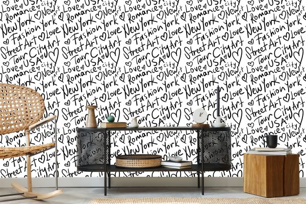 Behang New Yorkse Zwart-Wit Typografie - Afbeelding 5