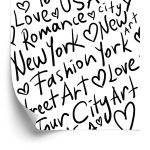 Behang New Yorkse Zwart-Wit Typografie
