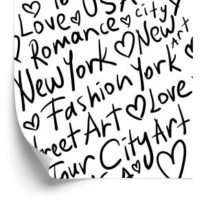 Behang New Yorkse Zwart-Wit Typografie