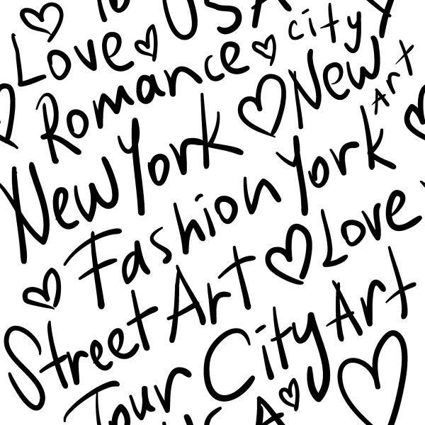 Behang New Yorkse Zwart-Wit Typografie - Afbeelding 2