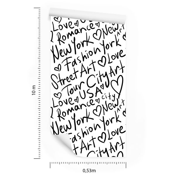 Behang New Yorkse Zwart-Wit Typografie - Afbeelding 8