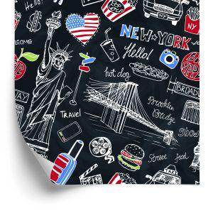 Behang New York Op De Zwarte Plaat