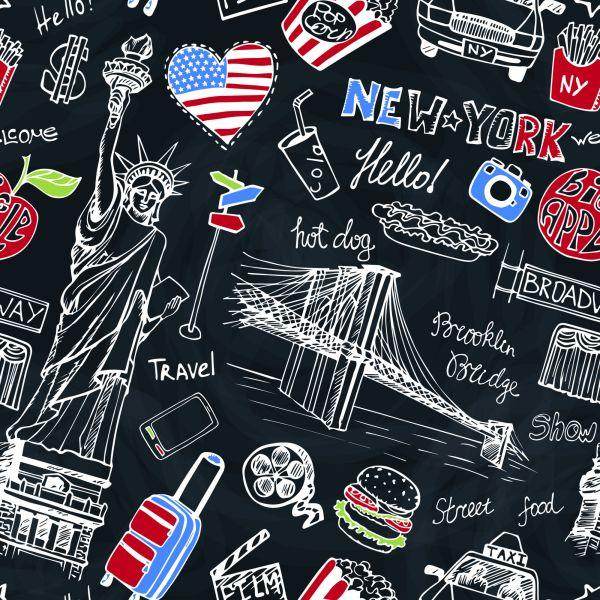 Behang New York Op De Zwarte Plaat - Afbeelding 2