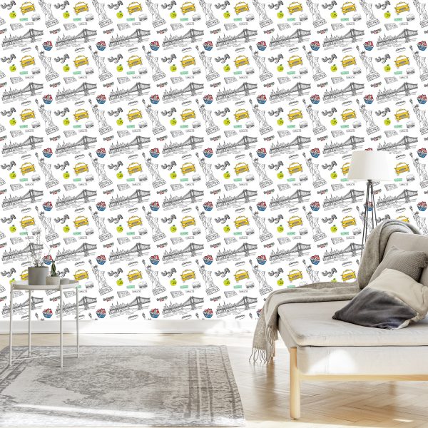 Behang New Yorkse Collage - Afbeelding 3