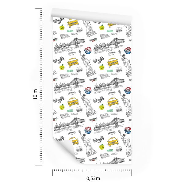 Behang New Yorkse Collage - Afbeelding 8