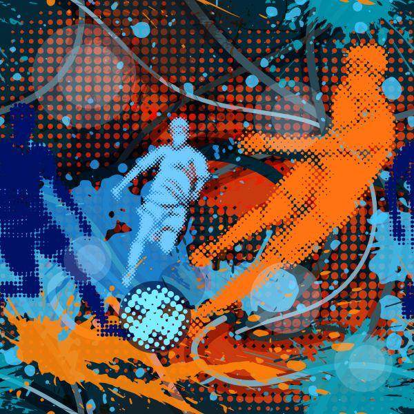 Behang Geschilderde Voetbal - Afbeelding 2