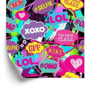 Behang Pop-Art-Chat