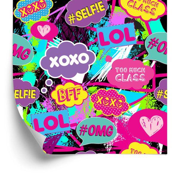 Behang Pop-Art-Chat