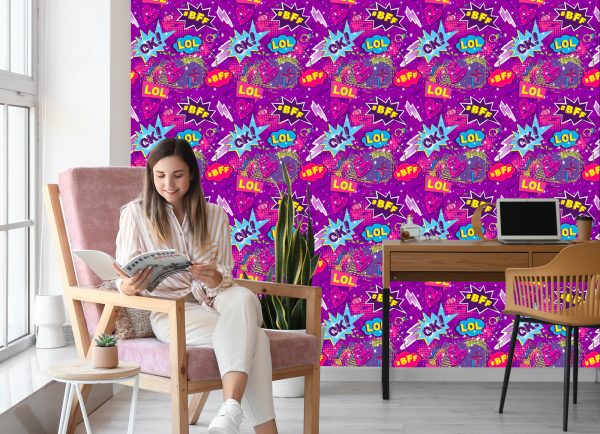 Behang Meisjesachtige Collage - Afbeelding 7