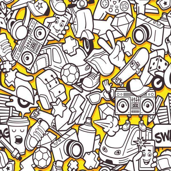 Behang Jeugd Stad Stedelijk Leven Graffiti Muziek - Afbeelding 2