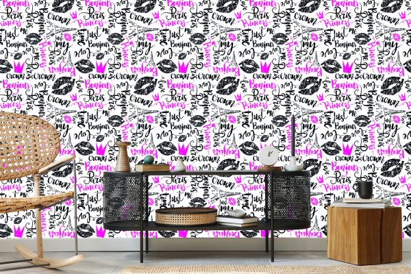 Behang Parijs Typografie - Afbeelding 5