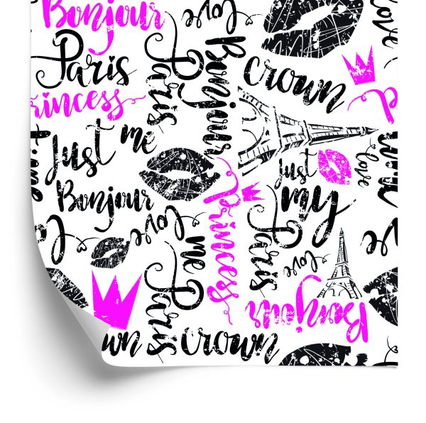 Behang Parijs Typografie