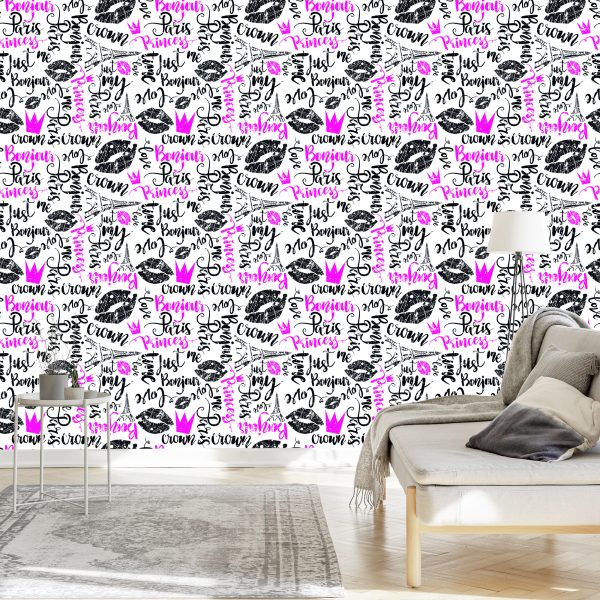 Behang Parijs Typografie - Afbeelding 3
