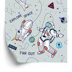 Behang De Kosmische Wandeling Van Een Astronaut