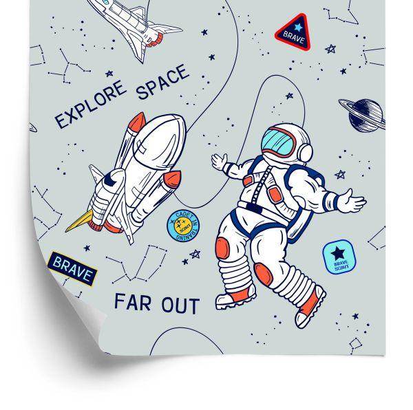 Behang De Kosmische Wandeling Van Een Astronaut