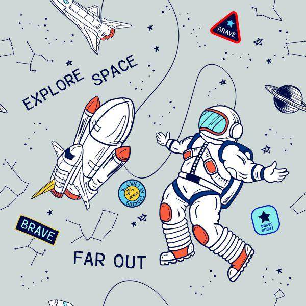 Behang De Kosmische Wandeling Van Een Astronaut - Afbeelding 2