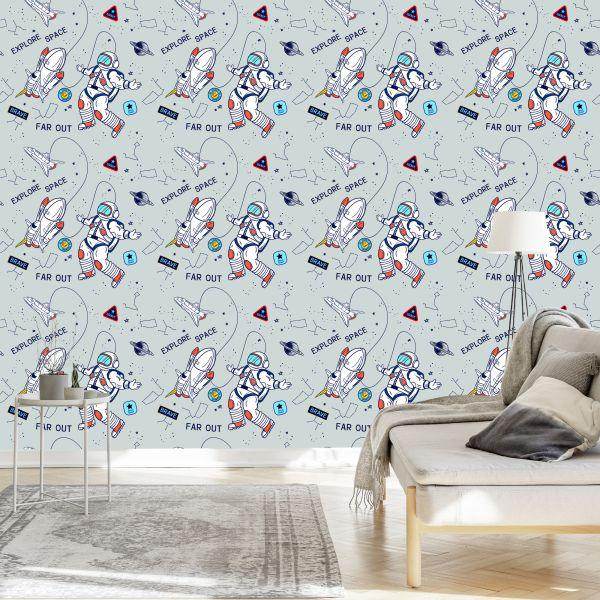 Behang De Kosmische Wandeling Van Een Astronaut - Afbeelding 3