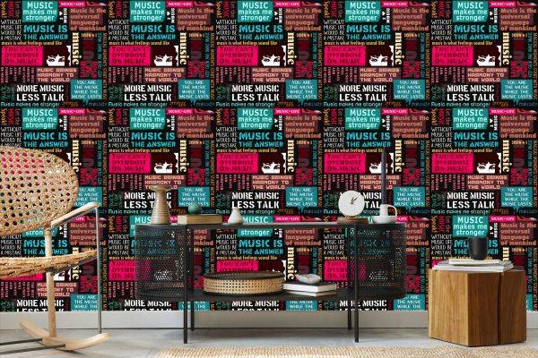 Behang Muzikale Typografie - Afbeelding 5