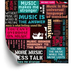 Behang Muzikale Typografie
