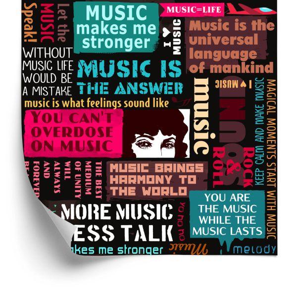 Behang Muzikale Typografie