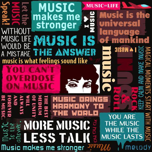 Behang Muzikale Typografie - Afbeelding 2