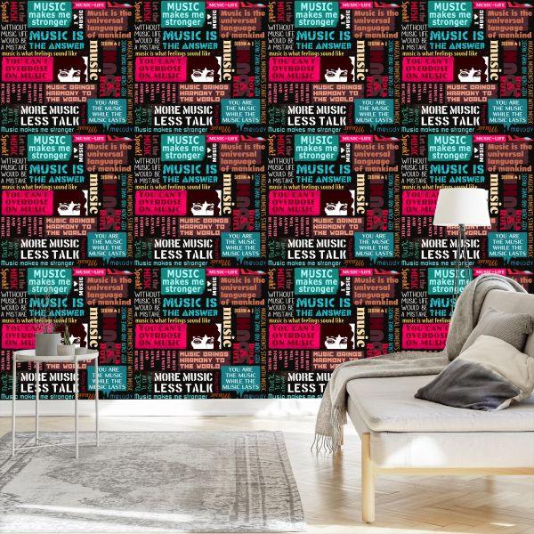 Behang Muzikale Typografie - Afbeelding 3