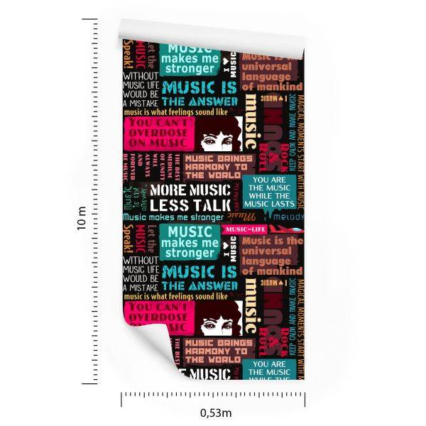 Behang Muzikale Typografie - Afbeelding 8