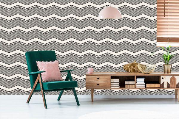 Behang Geometrisch - Retro Zigzag - Afbeelding 6