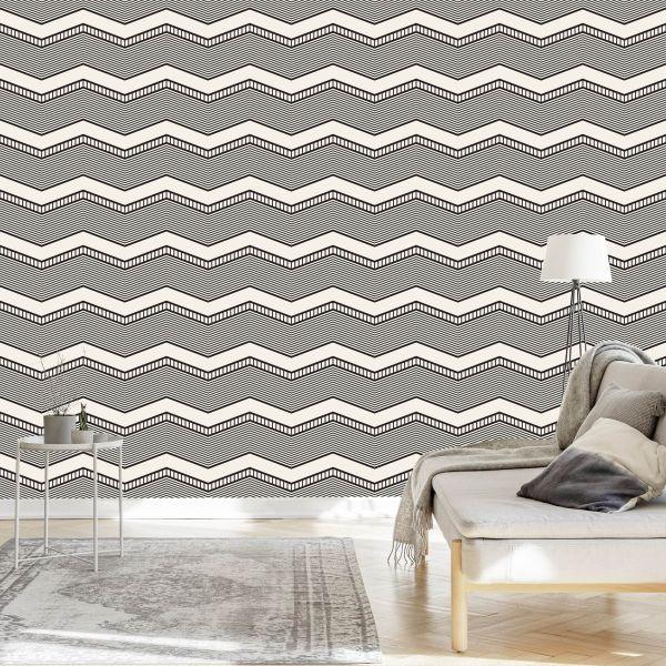 Behang Geometrisch - Retro Zigzag - Afbeelding 3