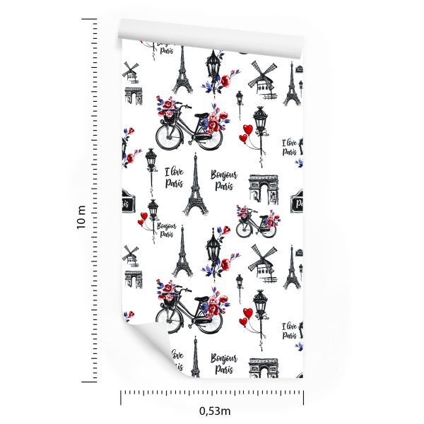 Behang Ik Hou Van Parijs - Afbeelding 8