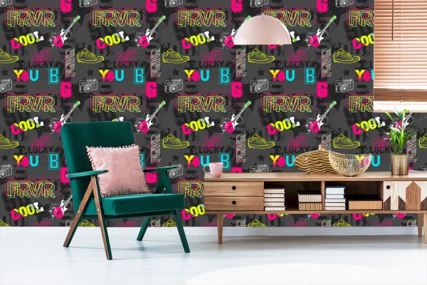 Behang Abstracte Jeugdcollage - Afbeelding 6
