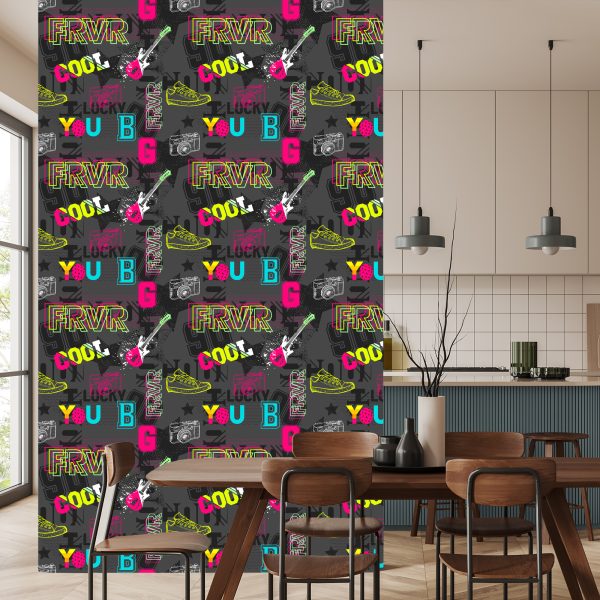 Behang Abstracte Jeugdcollage - Afbeelding 4