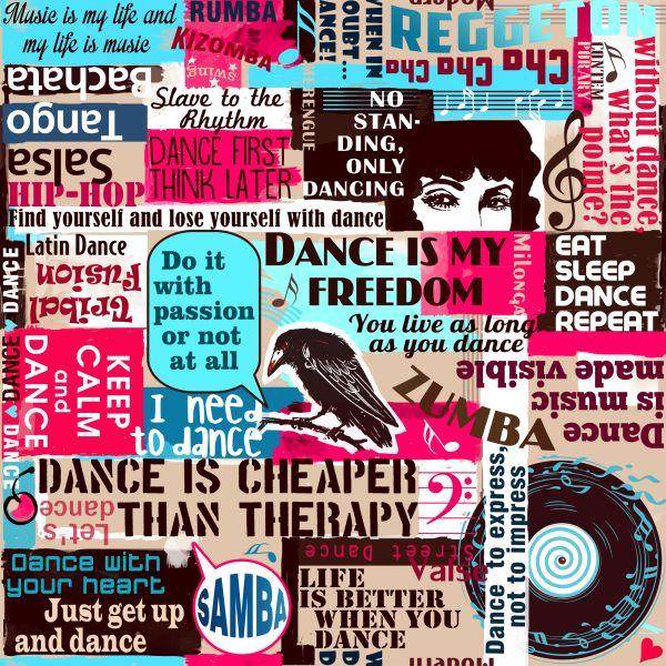 Behang Dans Typografie - Afbeelding 2