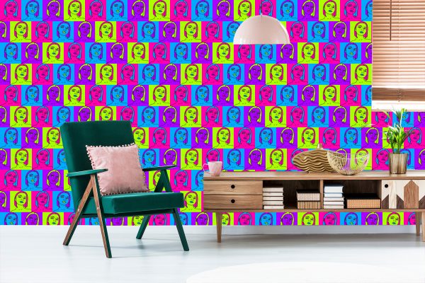Behang Portretten In Pop-Artstijl - Afbeelding 6