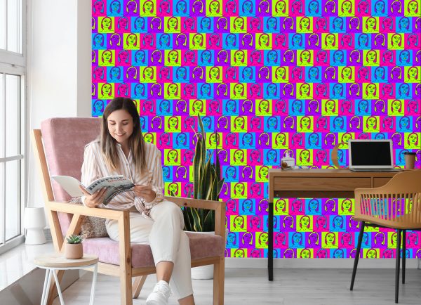 Behang Portretten In Pop-Artstijl - Afbeelding 7
