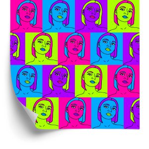 Behang Portretten In Pop-Artstijl