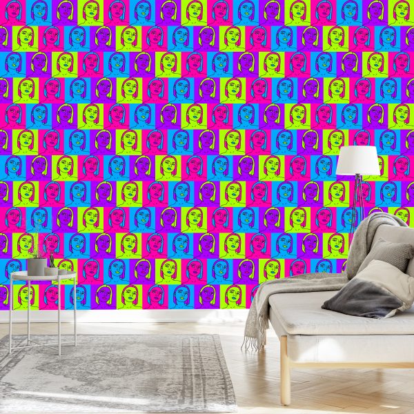 Behang Portretten In Pop-Artstijl - Afbeelding 3